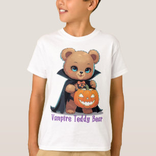 Unique Halloween Vampire Teddy Bear with Bat Wings T-Shirt