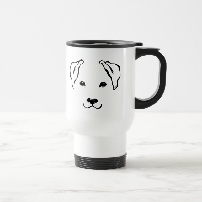 Unique Hand Drawn Dog Stainless Steel Travel Mug (Right)