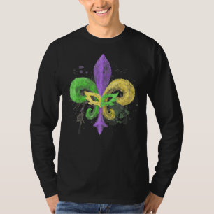 Unique Hand Drawn Fluer de lis Mardi Gras Carnival T-Shirt
