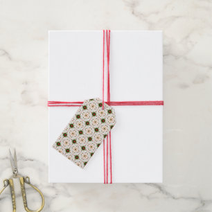 Unique Hand-drawn Ladybug Red White Green Gift Tags