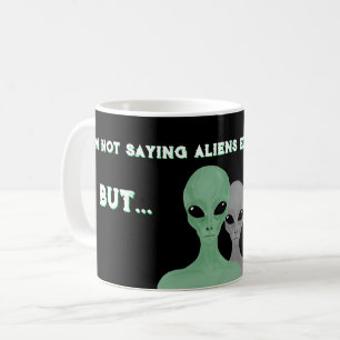 Unique Hand Drawn Multi Coloured Aliens  Coffee Mug