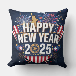 Unique Happy New Year 2025 Design.  Cushion