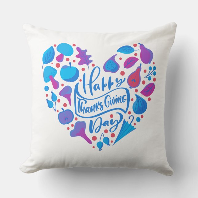 Unique Happy Thanksgiving Day Design Cushion (Front)