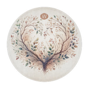 Unique Heart Monogram Cutting Board