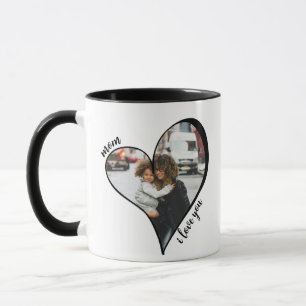 Unique Heart Mum I Love You Custom Photo Mug