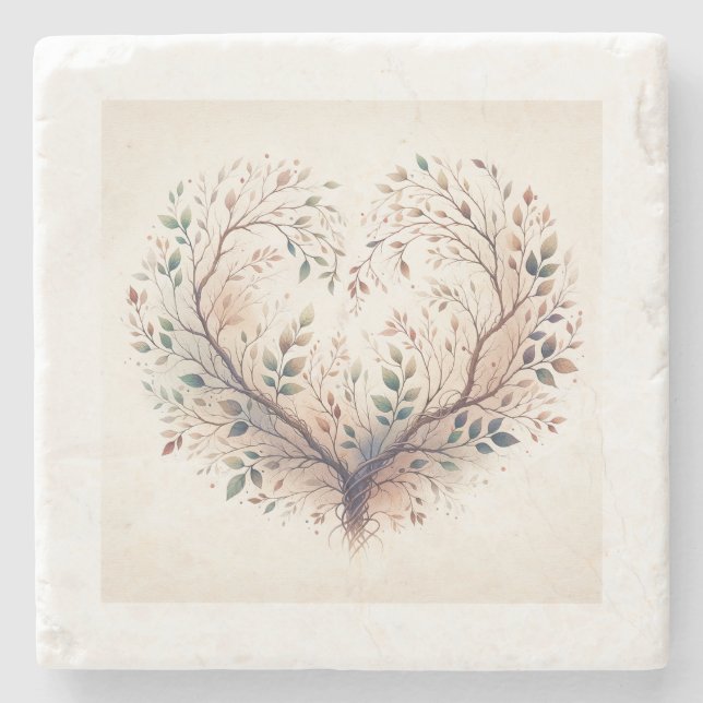 Unique Heart Stone Coaster (Front)