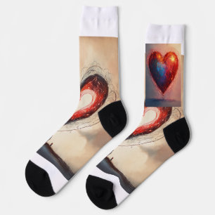  Unique Heart Tattoo Design Socks" Socks