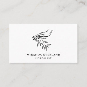 Unique Herbalist Naturopath Botanical Leaves Logo Business Card
