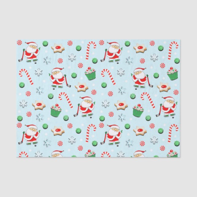 Unique Hockey Holiday Gift Tissue Paper (Front)