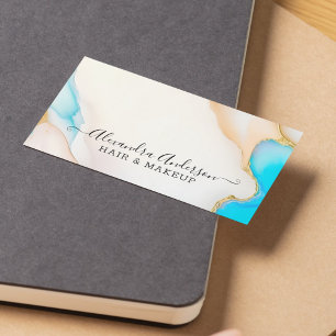 Unique Holographic Opal Agate Gold Details  Business Card
