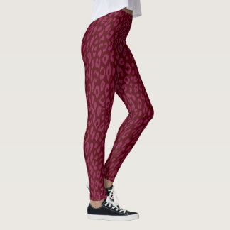 Unique hot pink &dark red leopard  leggings