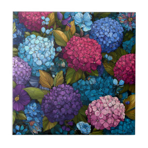 Unique Hydrangeas Ceramic Tiles  For Cosy Interior