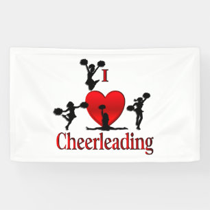 Unique I Heart Cheerleading Banner