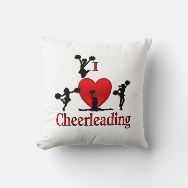 Unique I Heart Cheerleading Cushion (Front)
