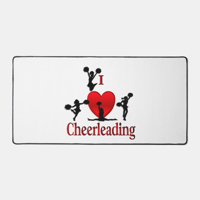 Unique I Heart Cheerleading Desk Mat (Front)