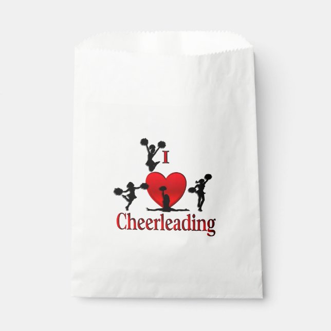 Unique I Heart Cheerleading Favour Bags (Front)