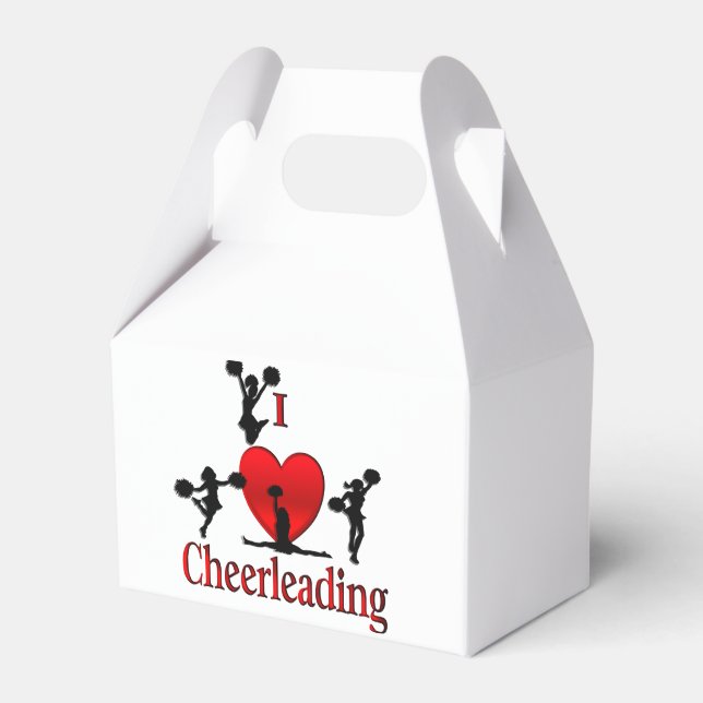 Unique I Heart Cheerleading Favour Box (Front Side)
