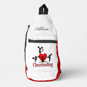 Unique I Heart Cheerleading Personal Name Sling Bag