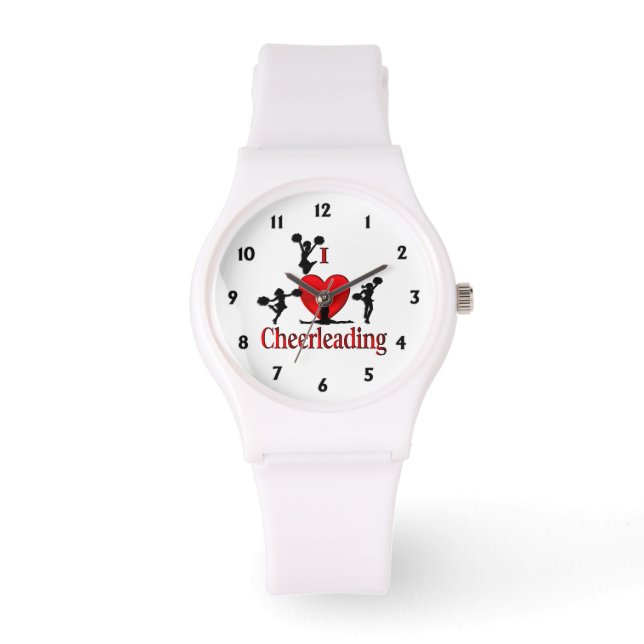 Unique I Heart Cheerleading Watch (Front)