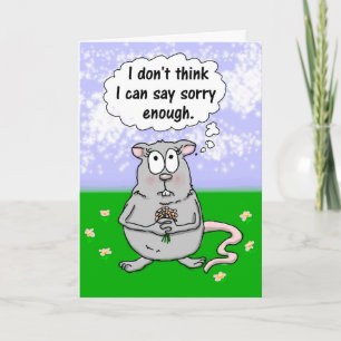 Unique I'm Sorry Apology Mouse Flowers Card
