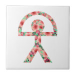 Unique Indalo Man in Floral Design Tile<br><div class="desc">Gorgeous and unique Floral Indalo Man - The good luck symbol of the Almeria region of Spain</div>