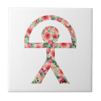 Unique Indalo Man in Floral Design Tile