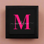 Unique Initial Name l Bold Pink & Black Typography Gift Box<br><div class="desc">Present your gifts in elegant style with our Modern Stylish Black & Bold Pink Monogram Initials Gift Box. This sleek black box features striking bold pink monogram initials, adding a touch of contemporary flair to your gifting. Elevate your presents with this chic and personalised box, perfect for making a memorable...</div>