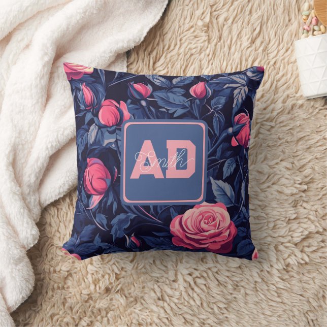 Unique Initial Rose Keepsake Pillow (Blanket)