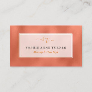 Unique Initials Calligraphy Logo Copper Branding Business Card