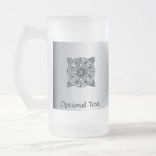 Unique Inspired Celtic Knot Frosted Glass Beer Mug