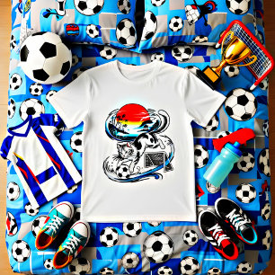 Unique Japanese Soccer Cat Gift for Anime & Footba Tri-Blend Shirt