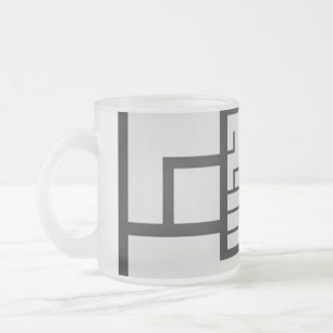 Unique Kanji "祭" Frosted Glass Coffee Mug