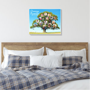 Unique Keepsake Gift   Custom Family Tree Photo Canvas Print