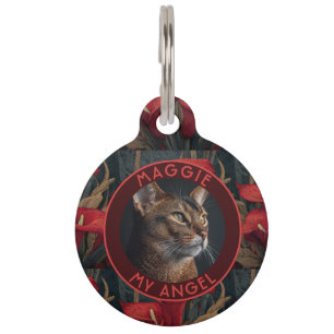 Unique Kitten Owner Gift Calla Lilies Print Pet Tag