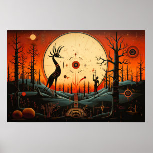 Unique Kokopelli Abstract Poster