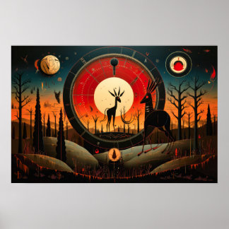 Unique Kokopelli Abstract Poster