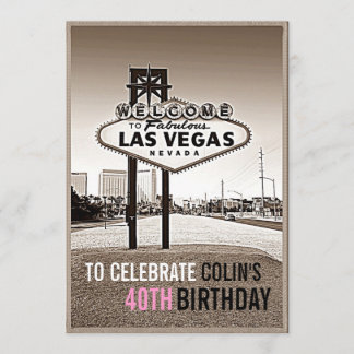 Unique Las Vegas Birthday Party Invitation
