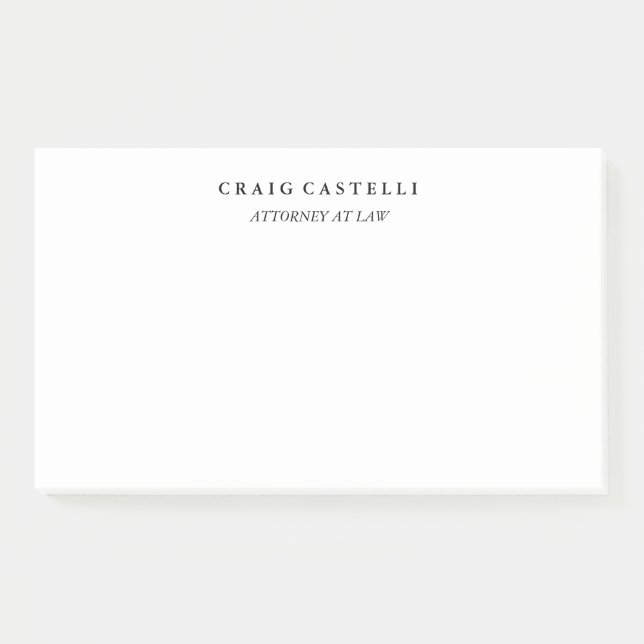 Unique Lawyer Black White Business Card Post-it Notes (Front)