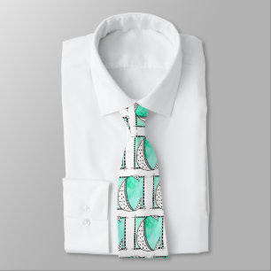 Unique Letter C Initial Teal Tie
