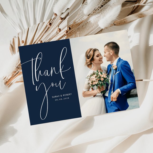 unique lettering wedding thank you photo card (Creator Uploaded)