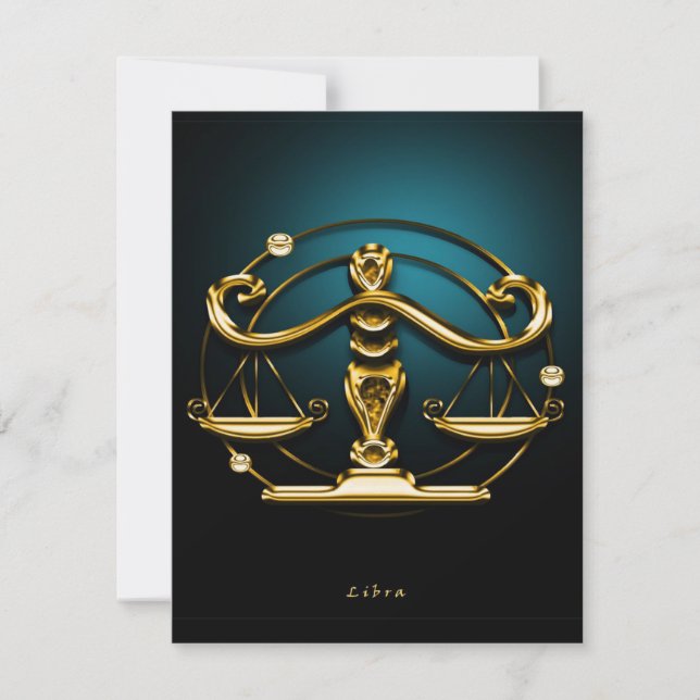 Unique Libra Gold - Vintage Cute Birthday Gift Invitation (Front)
