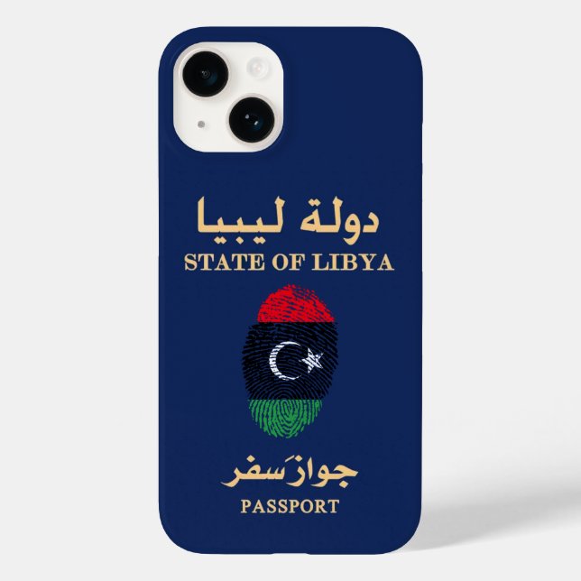 Unique Libya Travel Passport Print Souvenir Case-Mate iPhone Case (Back)