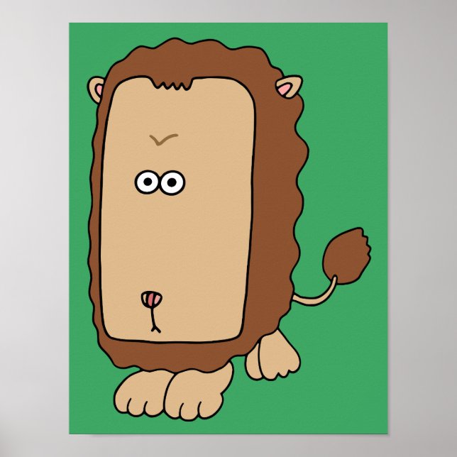 Unique lion with a large face. poster (Front)