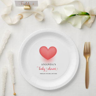 Unique Little Sweetheart Valentine Baby Shower Paper Plate