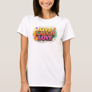 Unique LIVE LAUGH LOVE Creative Print T-Shirt