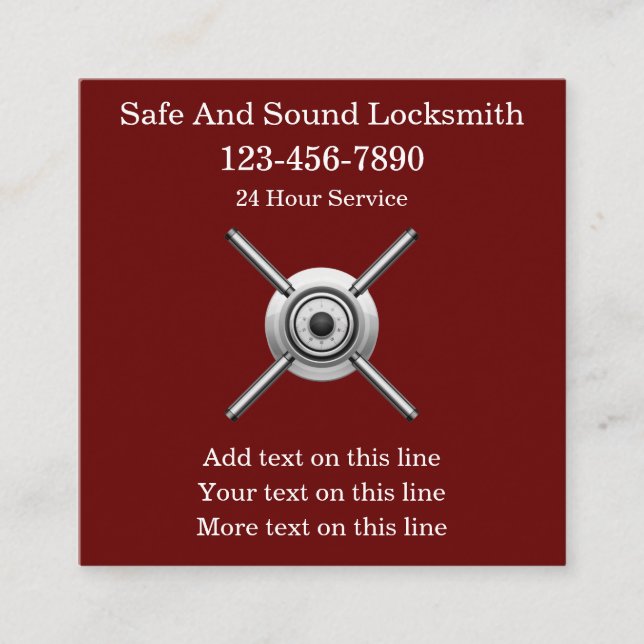 Unique Locksmith Business Cards (Front)