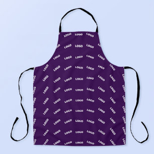 Unique Logo or Any Uploaded Image Pattern   Purple Apron