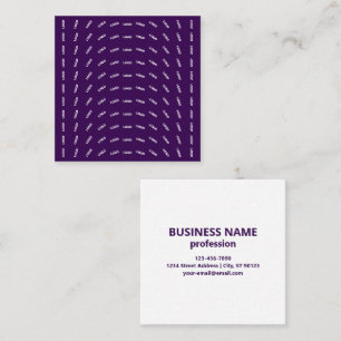 Unique Logo or Any Uploaded Image Pattern   Purple Square Business Card
