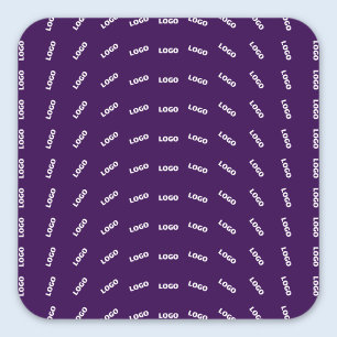 Unique Logo or Any Uploaded Image Pattern Purple Square Sticker