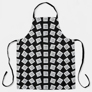 Unique Logo or Image Pattern   Black (editable) Apron